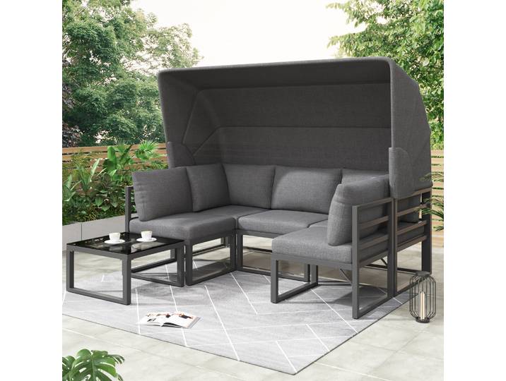 Ensemble de salon de jardin, meubles d'extérieur, groupe de sièges, ensemble de meubles de balcon avec tabouret de balcon résistant aux intempéries, Table pour jardin