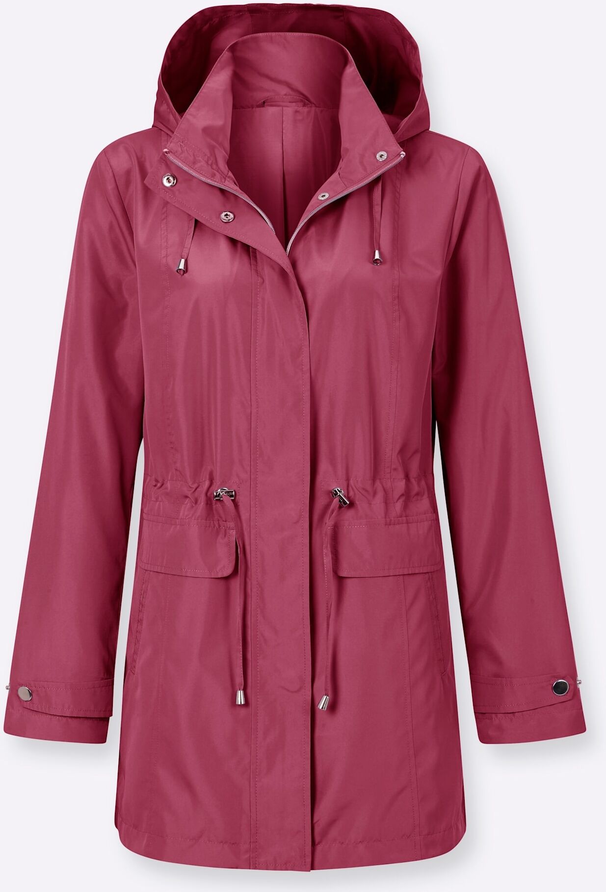 Langjacke CLASSIC BASICS, Damen, Gr. 42, lila (himbeere), 100% Polyester, unifarben, Jacken Langjacke himbeere 42