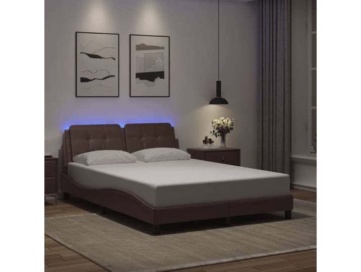 Cadre de lit avec LED sans matelas Zadar gris 120x200 cm 3214099