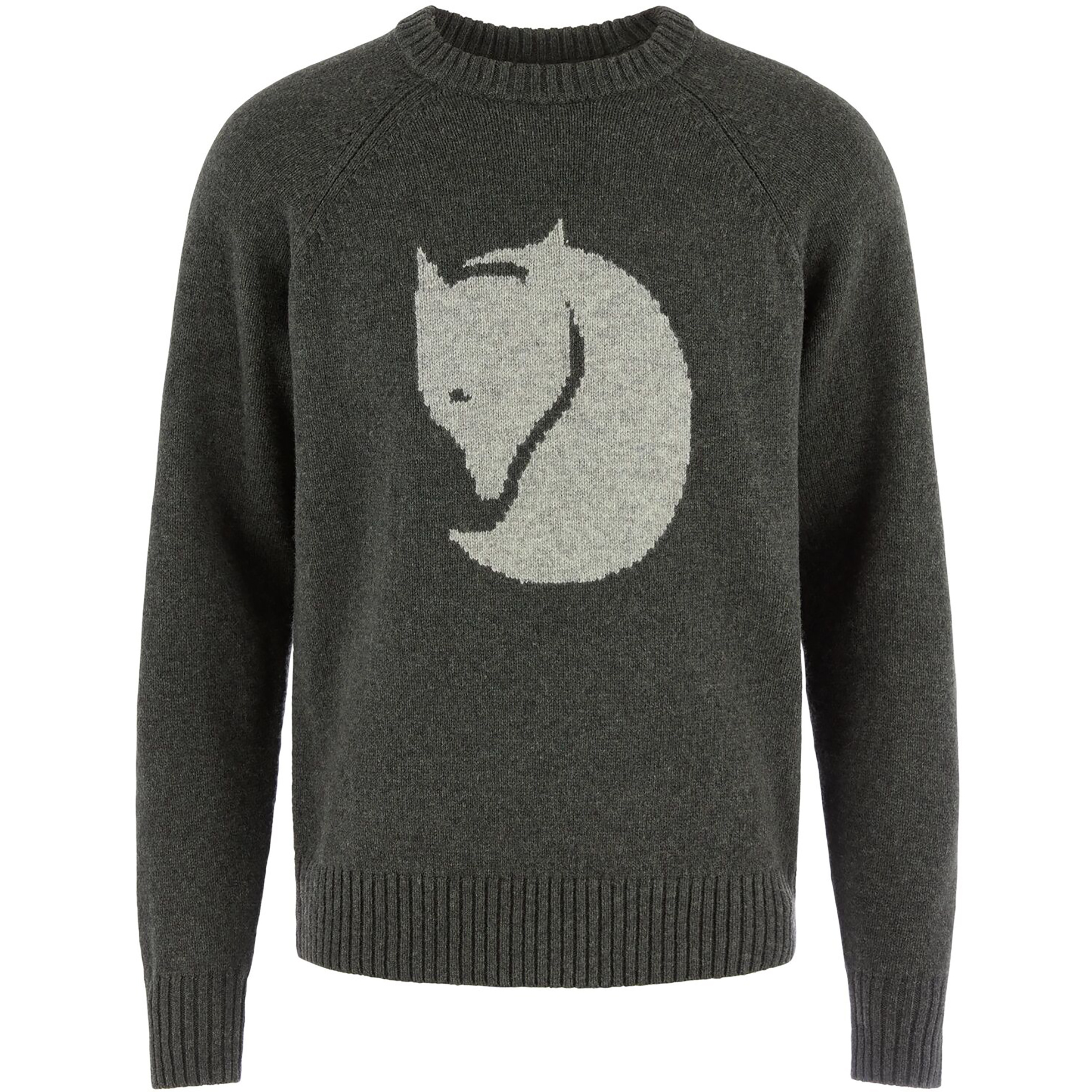 Fjällräven Fjällräven Logo Knit Herren Pullover oliv Größe XL Lifestyle Schnell trocknend Merinowolle