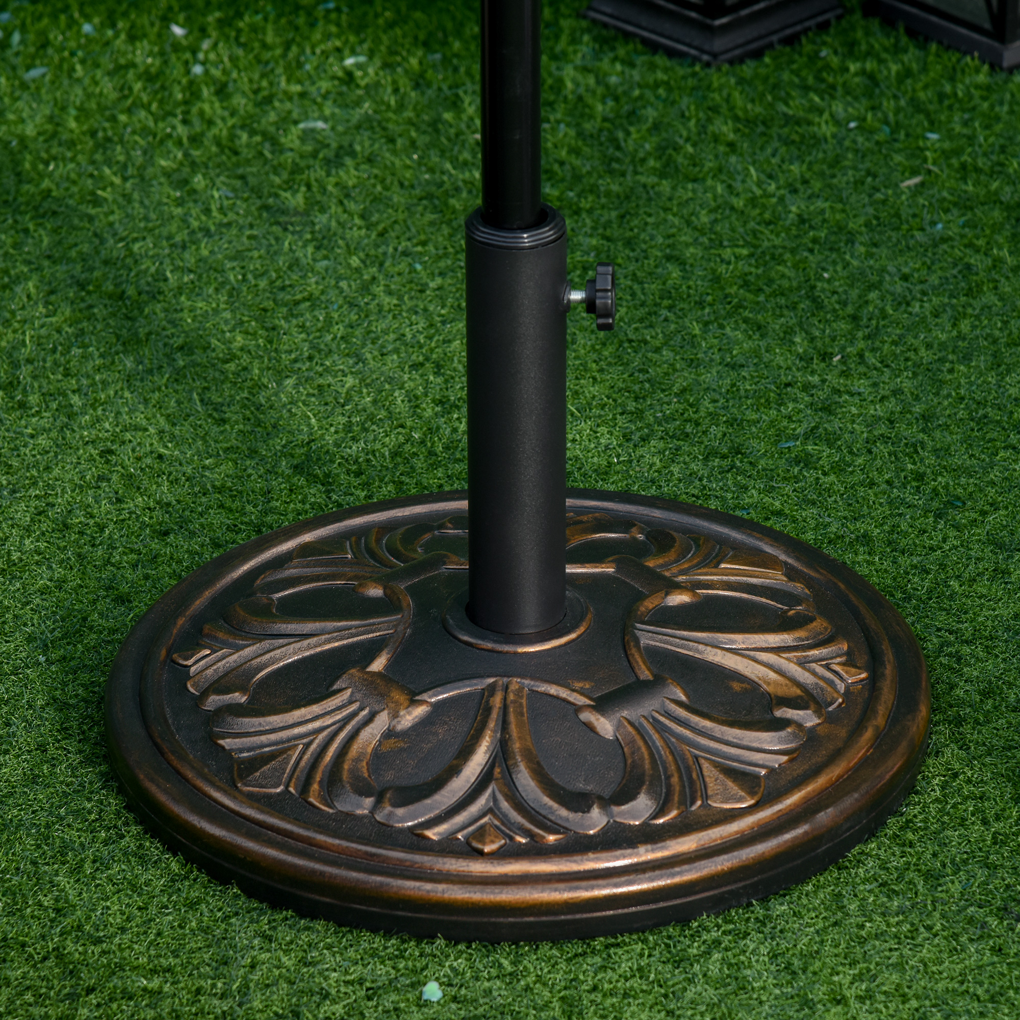 Outsunny Base per Ombrellone Regolabile Supporto per Ombrellone Parasole 13kg in Cemento e Bronzo Aosom