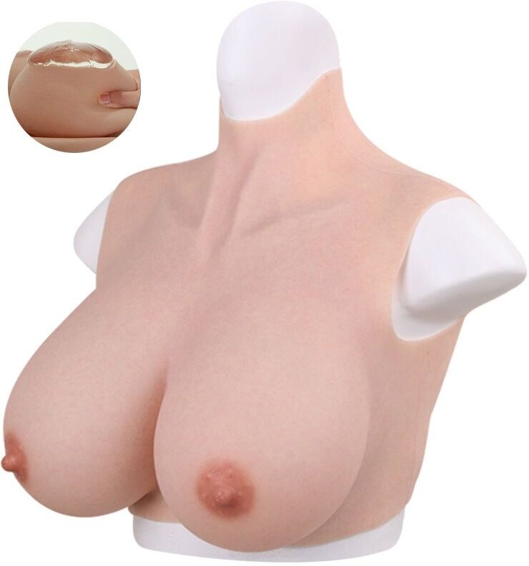 CrossGearX Buste Seins réalistes Silicone Col haut Bonnet G