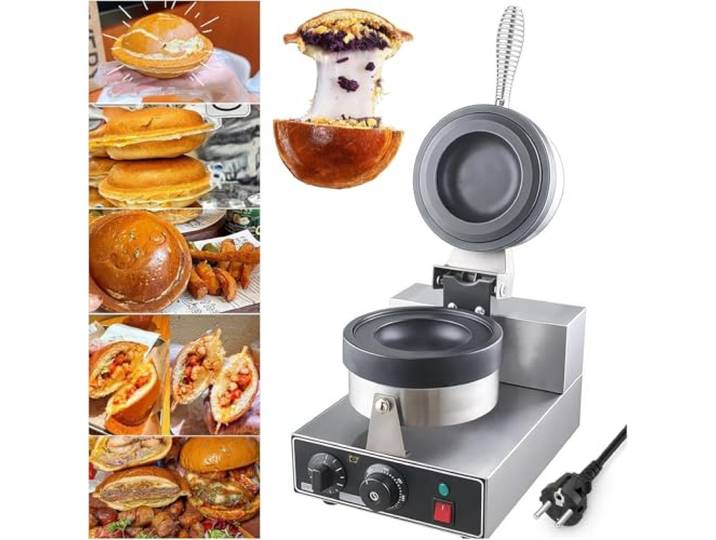 Elektrische UFO Burgerpresse – Electric Burger Press Gewerbliche Hamburgerpresse mit antihaft-Teflon-Beschichtung & Edelstahlgehäuse – Profi Patty-Maker für Restaurant, Imbiss & Heimküche (1 Köpfe)