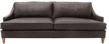 Cameron Leather Sofa - Espresso Leather, Espresso Flannel - Ballard Designs