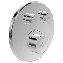 Villeroy & Boch Unterputz-Thermostat Universal Taps & Fittings, rund, Chrom, 157x66x157 mm, Zweiwege-Mengenregulierung