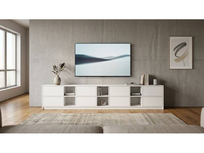 Breites Sideboard nach Maß MDF Beschichtet MDF Weiß matt