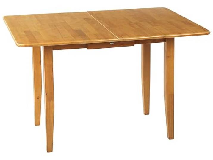 Beliani Ausziehbarer Esstisch 90/120x60cm Rubberwood Heller Holzfarbton Schublade Masela