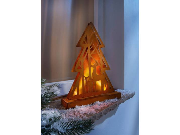 Waldsilhouette mit LED Beleuchtung, Braun