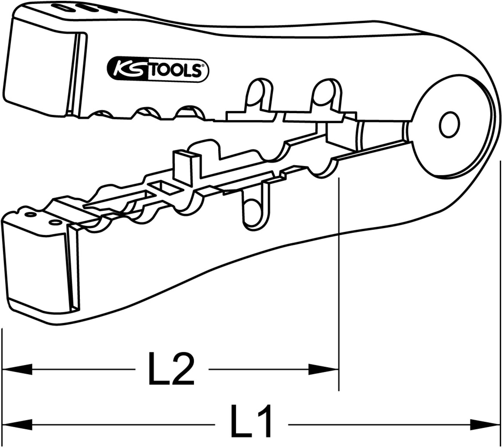 KS Tools Abisolierwerkzeug für Datenkabel, 2,5-12mm (115.1241)