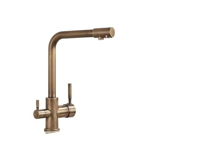 Messing-Wasser-Küchenarmatur Küchenmischbatterien mit zwei Griffen for heißes und kaltes Trinkwasser, 3-Wege-Filter(Color 6)