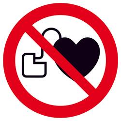 SAFETYMARKING Verbotsschild Kein Zutritt für Personen mit Herzschrittmachern oder implantierten Defibrillatoren Aluminium (Ø) 100 mm ISO 7010 1 St. 11.A6261