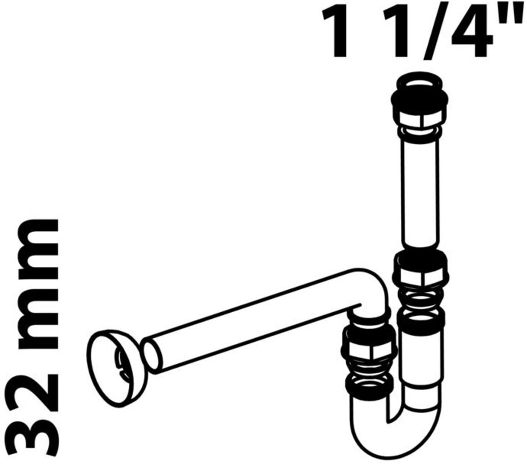KIRCHHOFF KS Röhrensiphon, 1 1/4" x 32 mm (98801048)