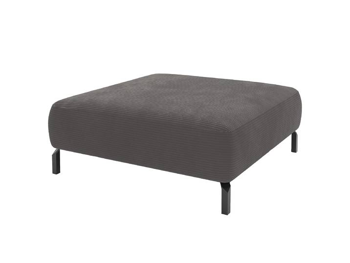 Polsterhocker 46cm Grau Cordstoff Catia: Dunkelgrau