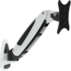 Quinta ERGOLEBEN GS130WM Wandhalt 1 Monitor Gasfeder Neigen -90 bis +85 Grad Drehen 180 Grad Schwenken 360 (Wand, 8 kg), TV Wandhalterung, Weiss, Schwarz, Silber
