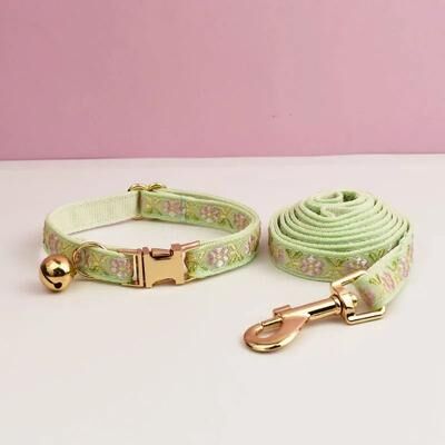 Uplift Essentials Premium Adjustable Metal Hardware Cat Collar & Leash Set style 3 l