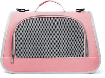 Inspire Curations TravelNest Folding Airline Approved Pet Carrier For Cats & Small Dogs pink