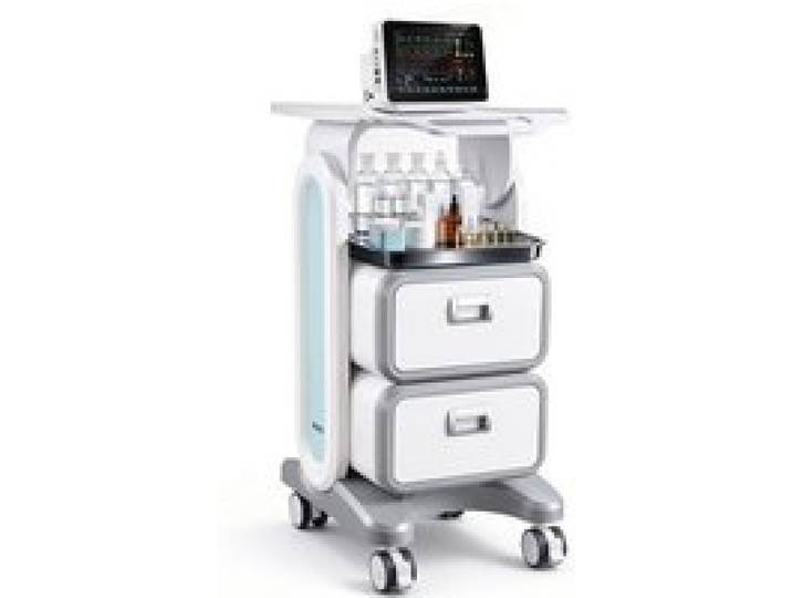 VEVOR Chariot de Laboratoire à 3 Niveaux, Chariot Médical Mobile avec 2 Tiroirs 1 Plateau Supérieur, Chariot de Soins avec Matériau ABS, avec 4 Roues Silencieuses, pour Labo, Clinique, Hôpital, Salon