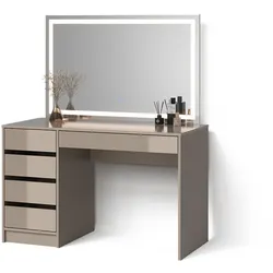 SCHMINKTISCH Imola, Greige, 120 cm mit LED-Spiegel