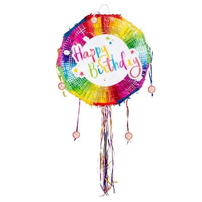 Zieh-Piñata `Happy Birthday` bunt
