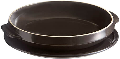 Emile Henry Charcoal 33cm Tarte Tatin Set