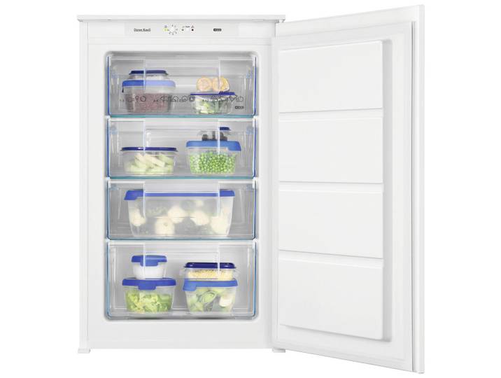 Dieter Knoll Gefrierschrank, Weiss, Metall, Kunststoff, 4 Schublade(n) Schubladen, 54x87.3 cm, Warneinrichtung bei geöffneter Tür, Türanschlag wechselbar, Küchen, Küchenelektrogeräte, Kühl- & Gefrierschränke, Gefrierschränke