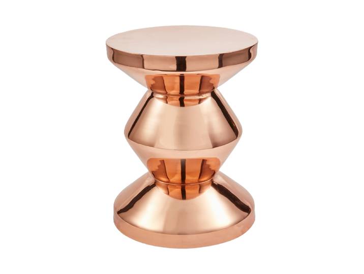Design Beistelltisch & Hocker „Zig Zag“ Metallic Kupfer Pols Potten
