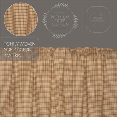 VHC Brands Primitive Kitchen Curtains VHC Star Valance Rod Pocket Cotton Star Appliqued