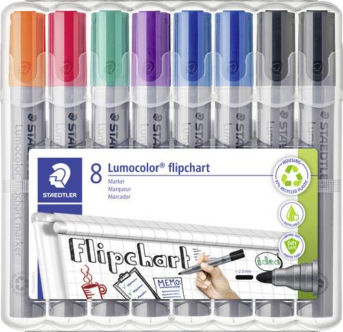 Staedtler Whiteboardmarker Lumocolor 8St Box 356 WP8 X Flipchartmarker Gelb, Orange, Rot, Violett, Blau, Grün, Braun, Schwarz 8St.