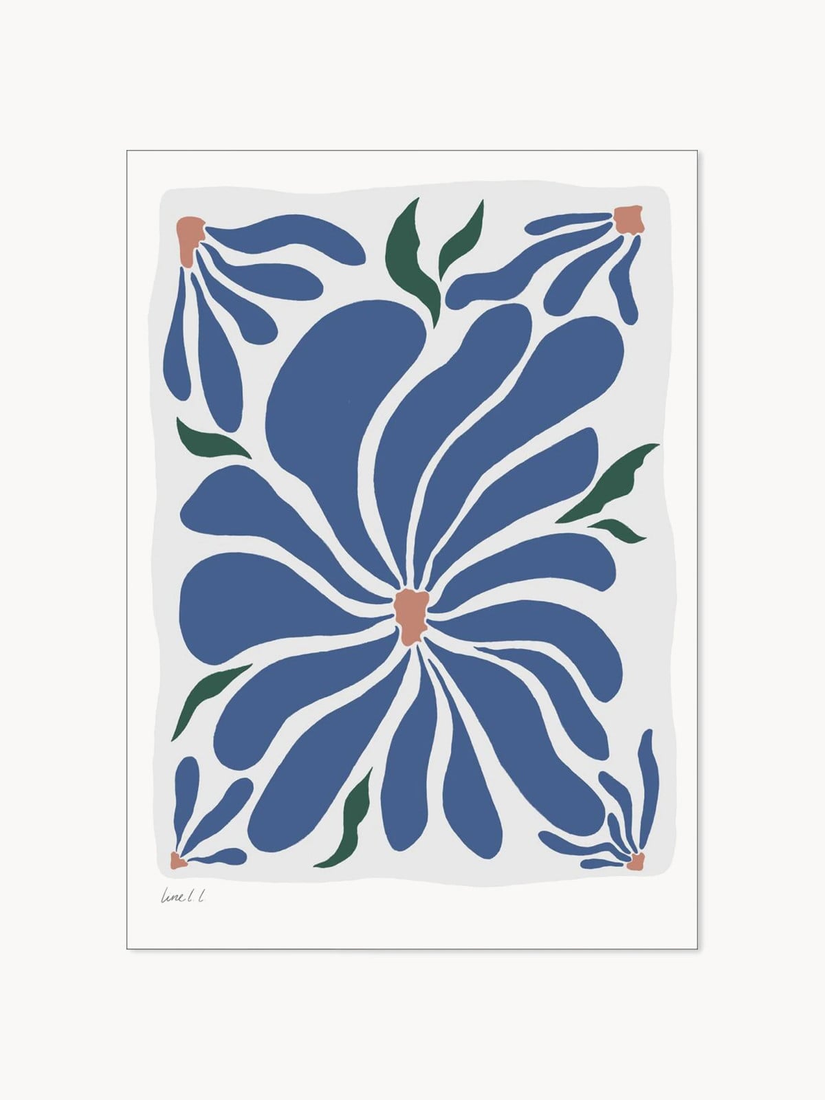 Poster Bellis met lijst illustratie