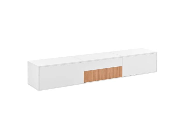 Meuble tv 180cm support projecteur, mur/sol, blanc