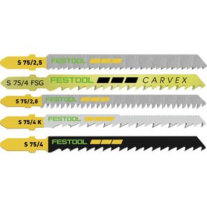 Festool Stichsägeblätter STS-Sort/25 W Set, 204275, für Holz, mit Box, 25-teilig