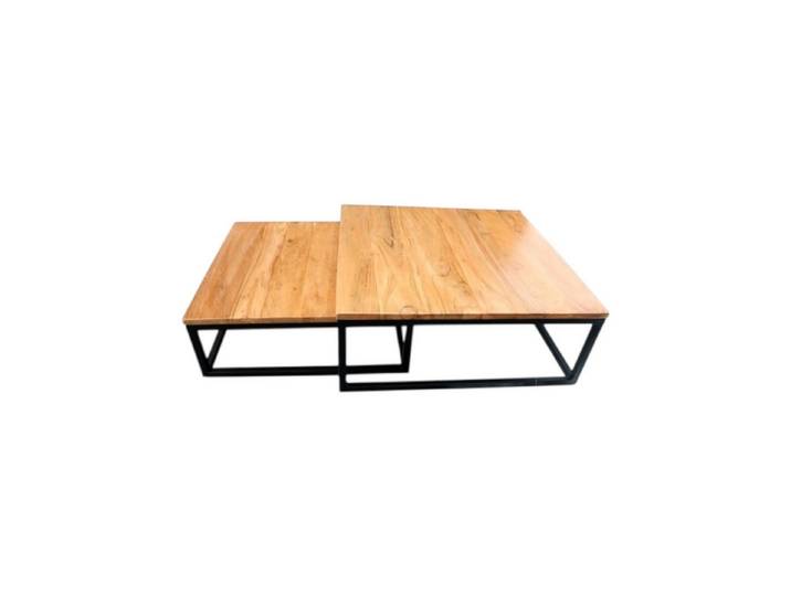 Gall&Zick Couchtisch Wohnzimmertisch, Couchtisch Set/2 quadratisch Mangoholz