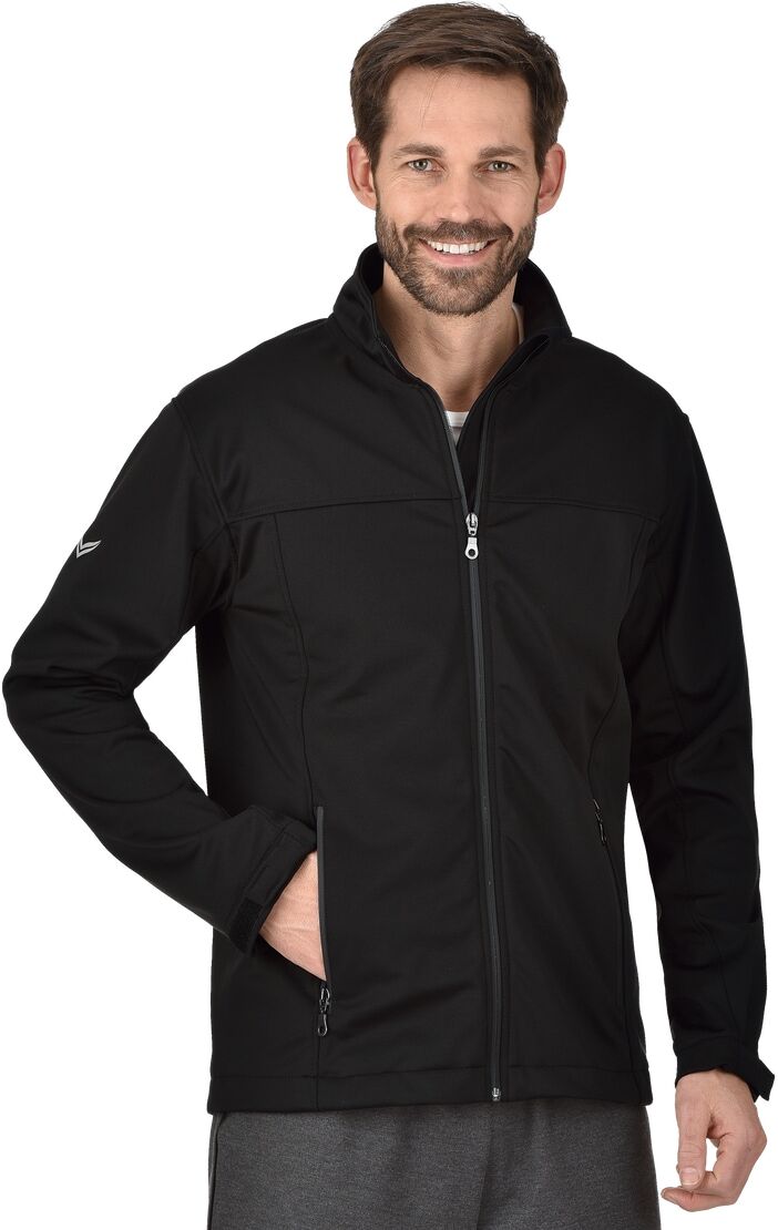 Softshelljacke TRIGEMA "TRIGEMA Softshelljacke RV unisex", Herren, Gr. 3XL, schwarz, Stoff, 88% Polyamid, 12% Elasthan, lang, Jacken Softshelljacke