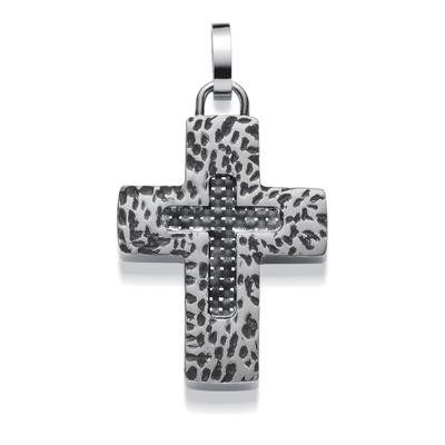Kreuzanhänger ADELIA´S "Herren Edelstahl Kreuz Anhänger", silber, Schmuckanhänger, Herren, Edelstahl, für Herren