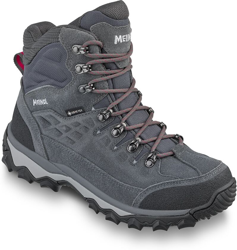 Wanderschuh MEINDL "Meindl Silian Lady GORE-TEX", Damen, Gr. 41, grau, Mesh, Veloursleder, unifarben, Schuhe Wanderschuh, Weicher EVA-Keil, Ultra-Grip-Profil, wasserdicht grau 41