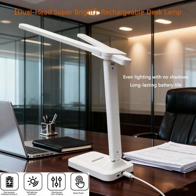 Uplift Picks Rechargeable Double Head Desk Lamp With Adjustable Colors And Foldable Design Rechargeable Double Head Desk Lamp With Adjustable Colors And Foldable Design