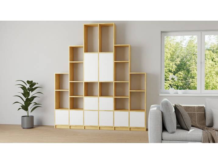Moderne Wohnwand Buche Natur geölt