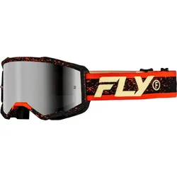 Fly Racing Zone, Crossbrille verspiegelt - Scwarz/Rot/Beige Schwarz-Verspiegelt - Einheitsgröße