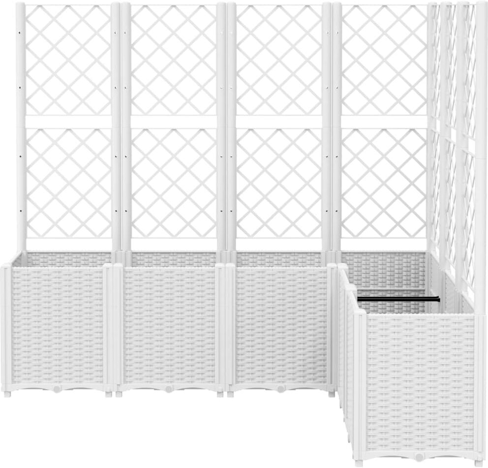 vidaXL Jardinière avec treillis blanc 160x120x140 cm PP