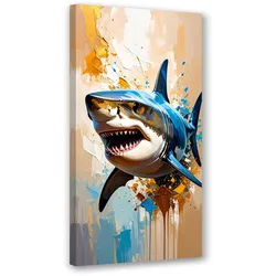 LEINWANDBILD Hai Fisch Meerestier 60x120cm