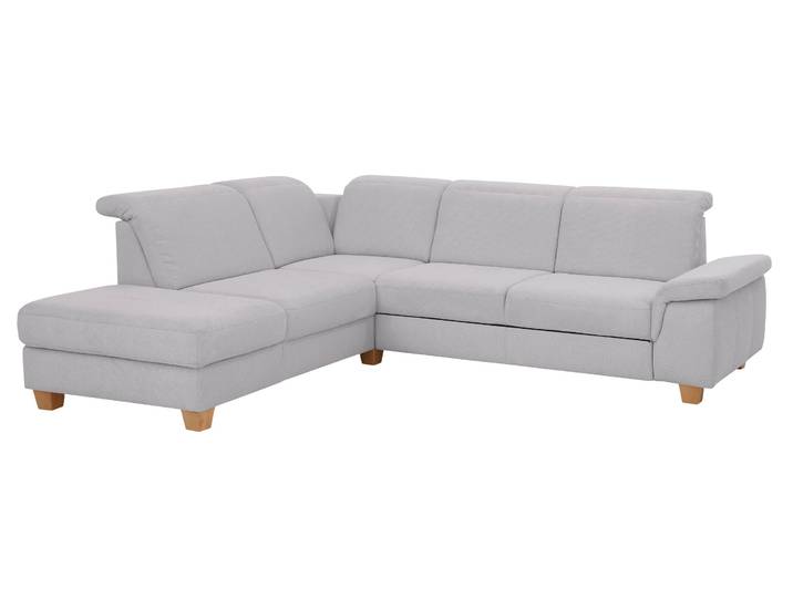 Ecksofa HOME AFFAIRE Dalia L-Form , silber, B:256cm T:221cm, Luxus-Microfaser Florence (100% Polyester);Luxus-Microfaser weich (90% Polyester, 10% Polyamid);Webstoff (100% Polyester), Sofas, Ecksofa, mit Federkernpolsterung, wahlweise mit Schlaffunktion, Bettkasten