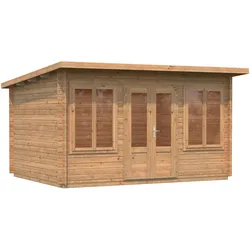 Palmako Gartenhaus Lisa 11,5 m2 - 34 mm Hellbraun tauchimprägniert