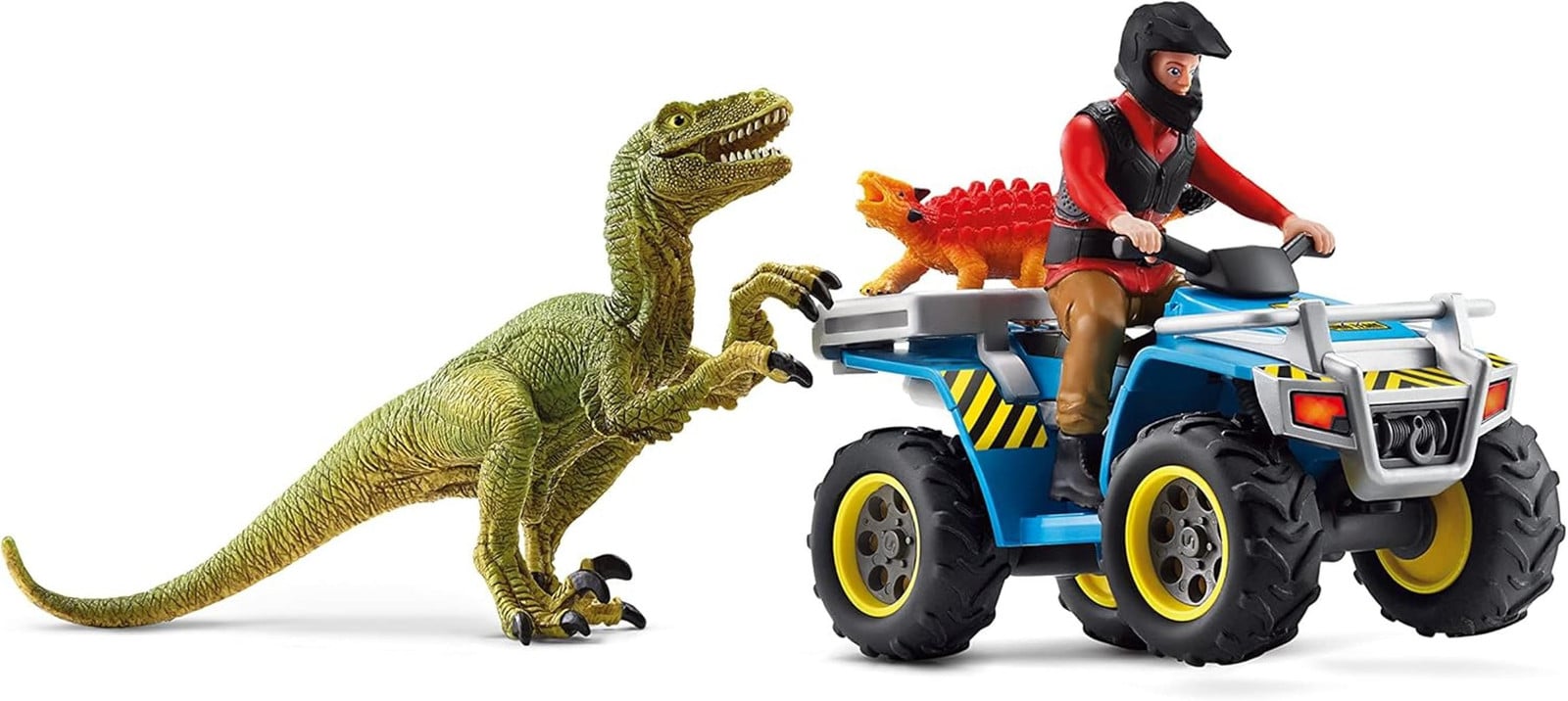 Schleich Dinosaurs 41466 Flucht op quad voor Velociraptor speelfiguren-set