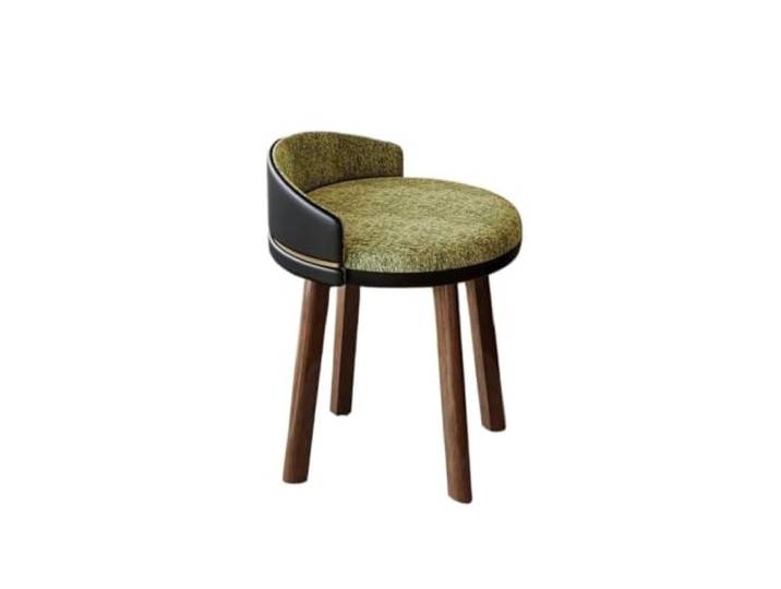 Zymjzbetic Drehbarer Waschtischstuhl aus massivem Holz, platzsparend Hocker for bequemen Schminken(Green)