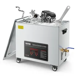 VEVOR 50 L Ultraschallreiniger, professionelle Ultraschallreinigungsmaschine mit Reinigungskorb & Digitalanzeige, 840 W Edelstahl 40 kHz Reinigungsmaschine mit Rädern für Teile Vergaser Instrumente