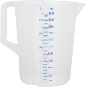Schneider-GmbH Messbecher 200015, aus Kunststoff, mit ml / Liter Skala, hitzebeständig, 5 Liter
