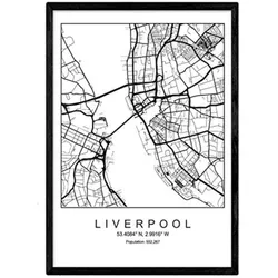 POSTER Liverpool Nordic Style A3 Schwarzer Rahmen