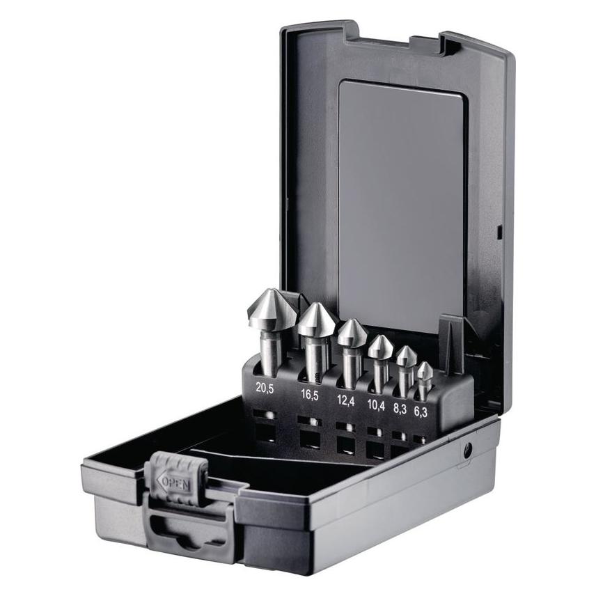 Fortec Basic LineKegelsenker Sortiment V-Nut DIN 335C HSS, 90°, 6-tlg. (FT70016)
