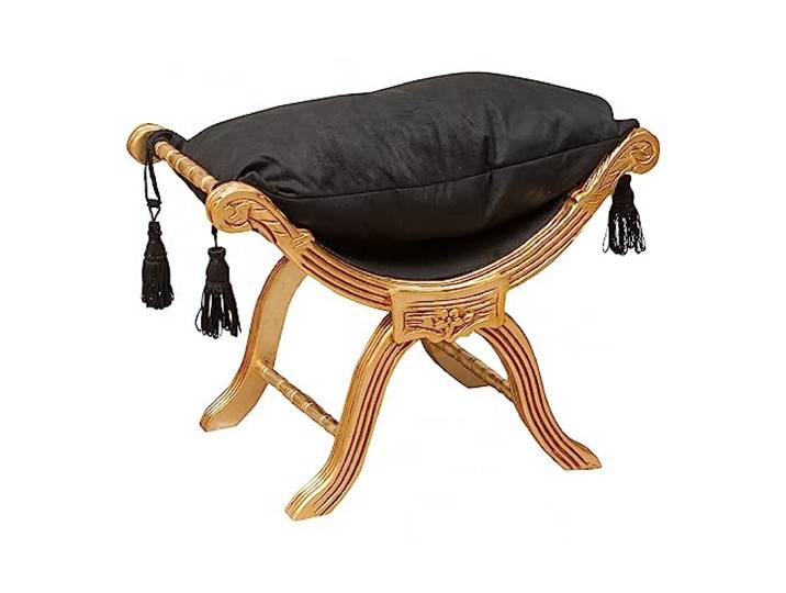 Biscottini Eingangsbank 75 x 45 x 55 cm Elegante Schlafzimmerbank aus Stoff Gepolsterte Bank von Hand