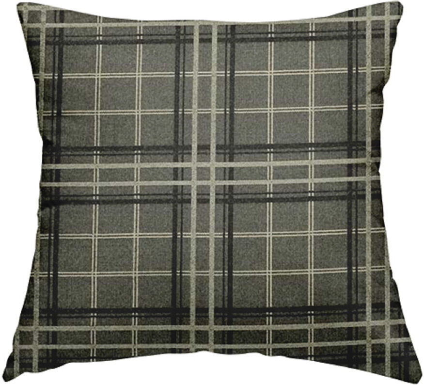 Union Rustic Kirkbride Plaid Square Cushion Grey 28cm H x 28cm W x 5cm D